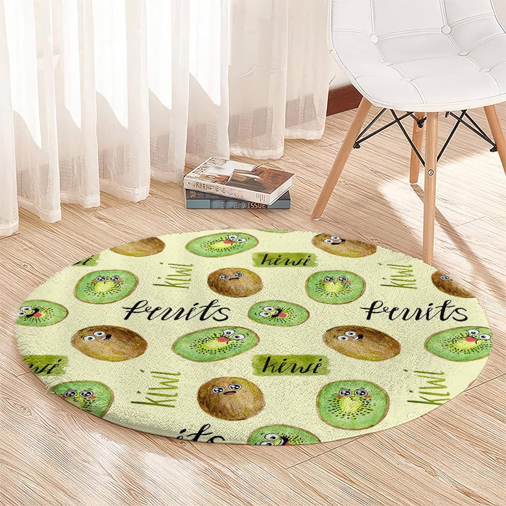 Kiwi Cute Humorous Round Carpet New Zealand Fruit DT02 - Polynesian Pride