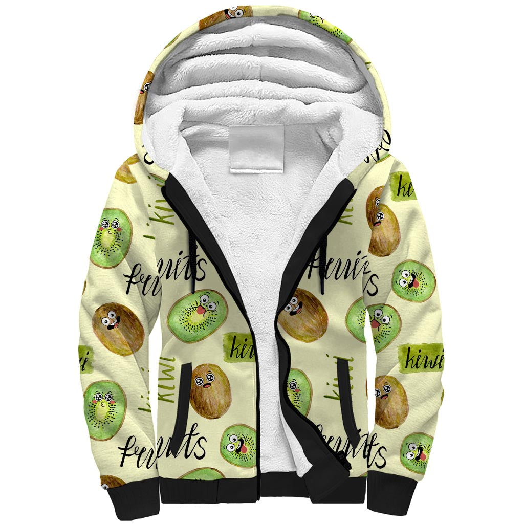 Kiwi Cute Humorous Sherpa Hoodie New Zealand Fruit DT02 Unisex Yellow - Polynesian Pride