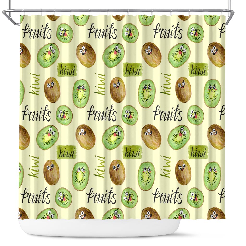 Kiwi Cute Humorous Shower Curtain New Zealand Fruit