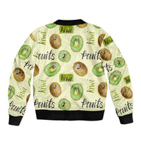 Kiwi Cute Humorous Sleeve Zip Bomber Jacket New Zealand Fruit DT02 - Polynesian Pride