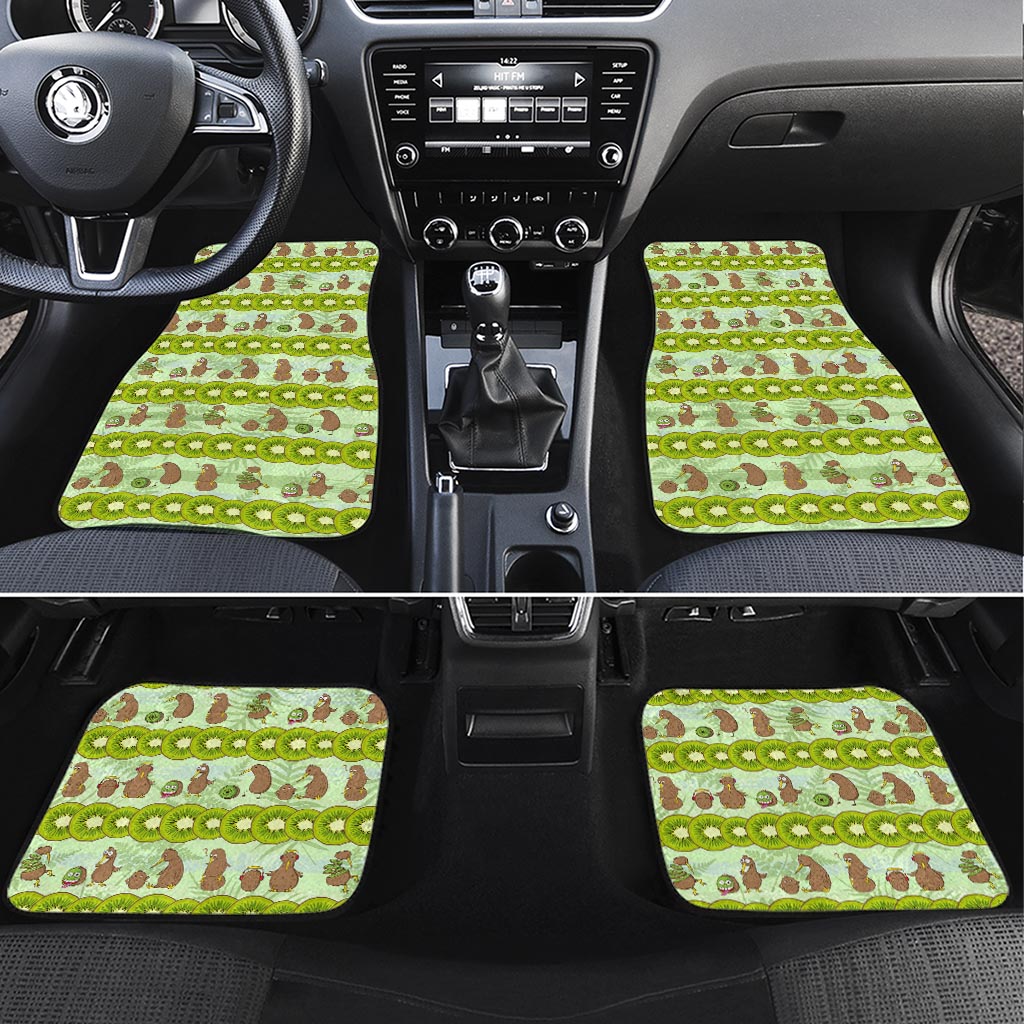 New Zealand Kiwi Fruit Witty Kiwi Bird Car Mats DT02 Set 4pcs Green - Polynesian Pride