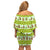 New Zealand Kiwi Fruit Witty Kiwi Bird Family Matching Off Shoulder Short Dress and Hawaiian Shirt