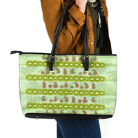New Zealand Kiwi Fruit Witty Kiwi Bird Leather Tote Bag DT02 - Polynesian Pride