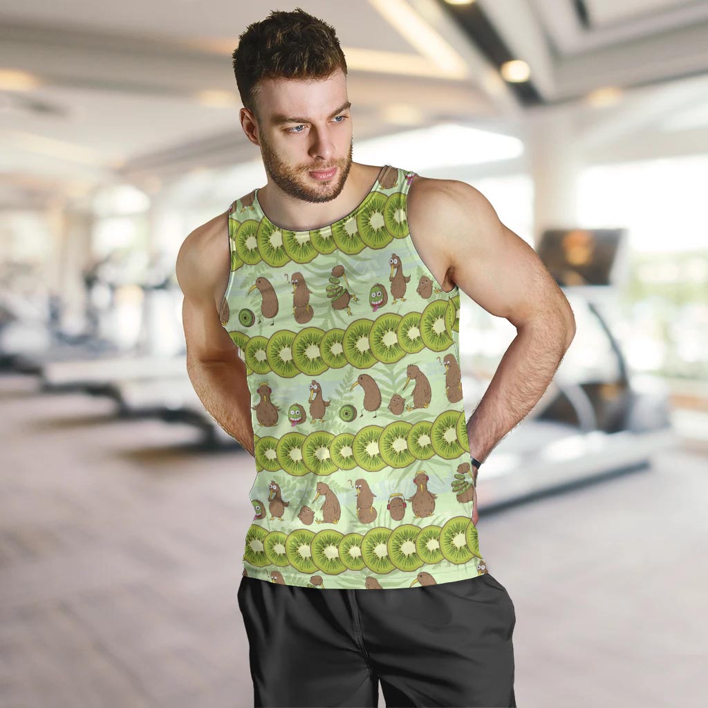 New Zealand Kiwi Fruit Witty Kiwi Bird Men Tank Top DT02 Green - Polynesian Pride