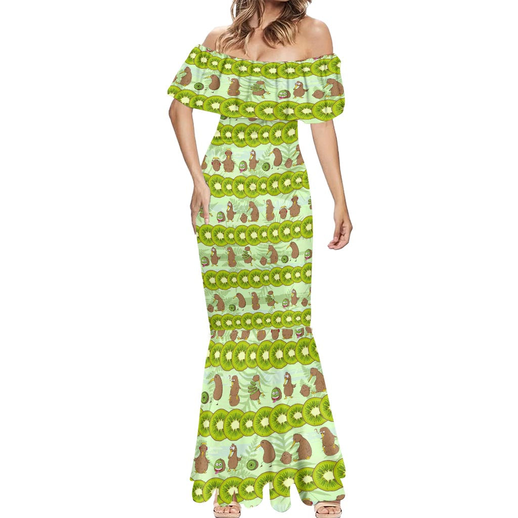 New Zealand Kiwi Fruit Witty Kiwi Bird Mermaid Dress DT02 - Polynesian Pride