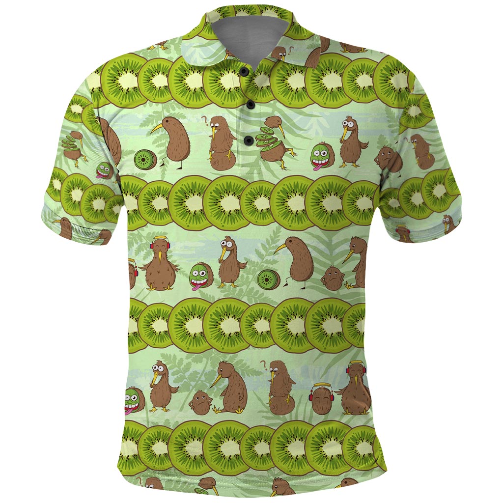 New Zealand Kiwi Fruit Witty Kiwi Bird Polo Shirt DT02 Green - Polynesian Pride