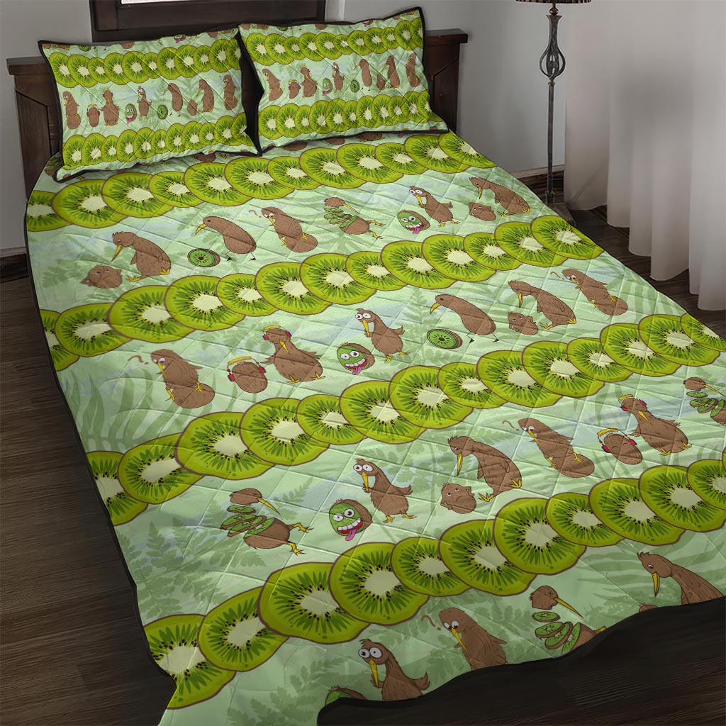 New Zealand Kiwi Fruit Witty Kiwi Bird Quilt Bed Set