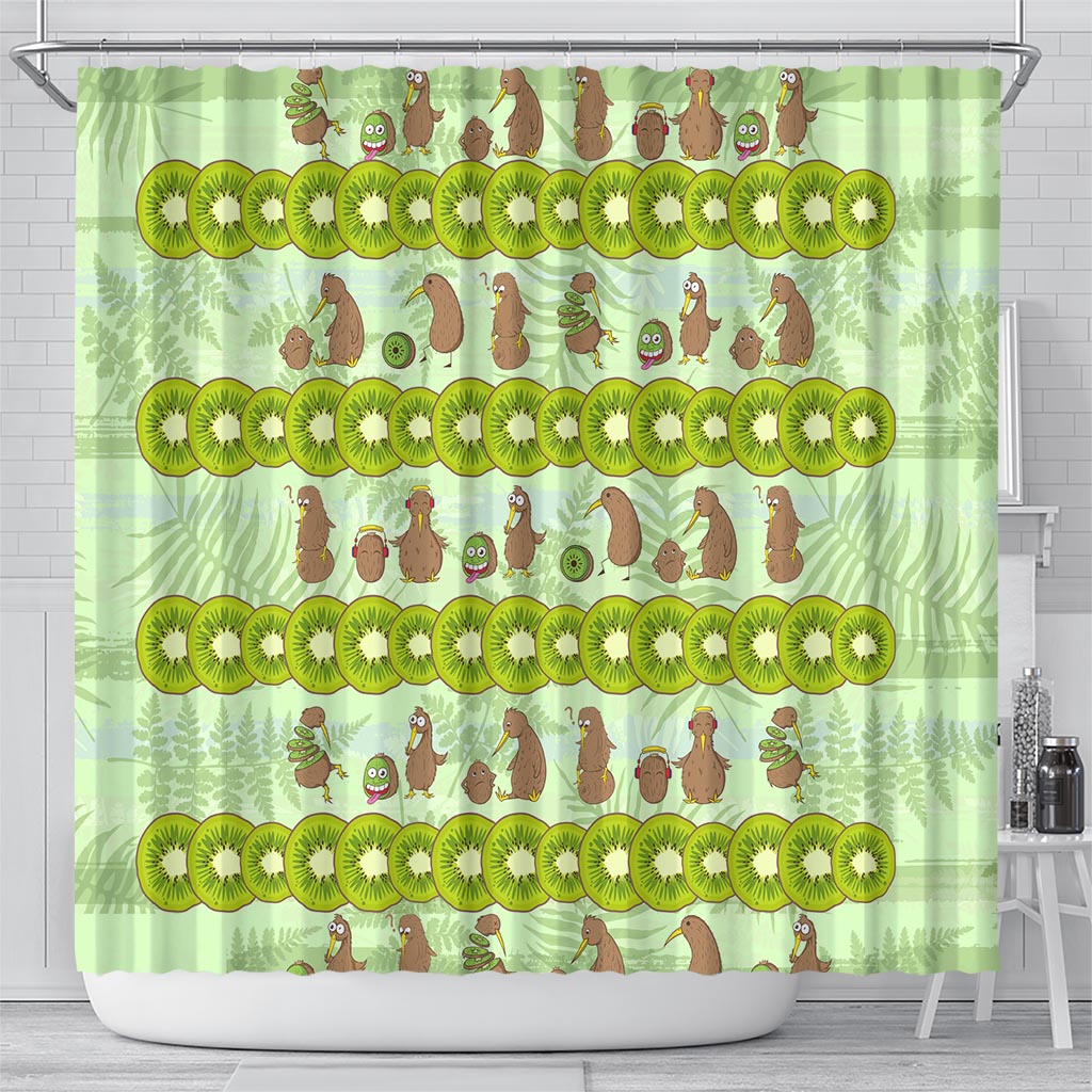 New Zealand Kiwi Fruit Witty Kiwi Bird Shower Curtain DT02 - Polynesian Pride
