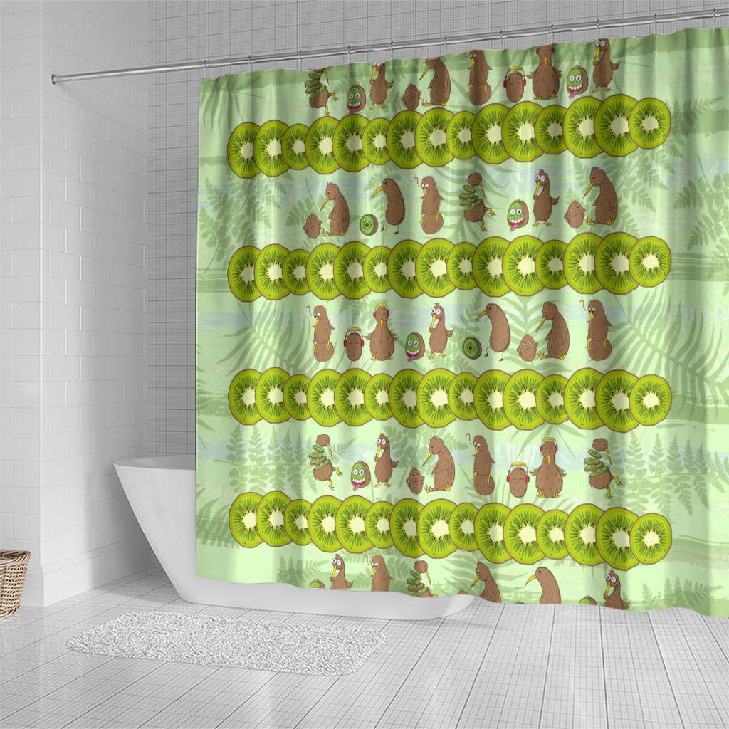 New Zealand Kiwi Fruit Witty Kiwi Bird Shower Curtain DT02 - Polynesian Pride