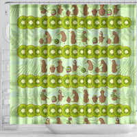 New Zealand Kiwi Fruit Witty Kiwi Bird Shower Curtain DT02 - Polynesian Pride