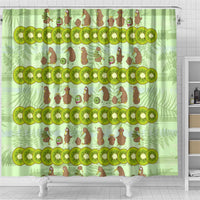 New Zealand Kiwi Fruit Witty Kiwi Bird Shower Curtain DT02 - Polynesian Pride