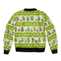 New Zealand Kiwi Fruit Witty Kiwi Bird Sleeve Zip Bomber Jacket DT02 - Polynesian Pride