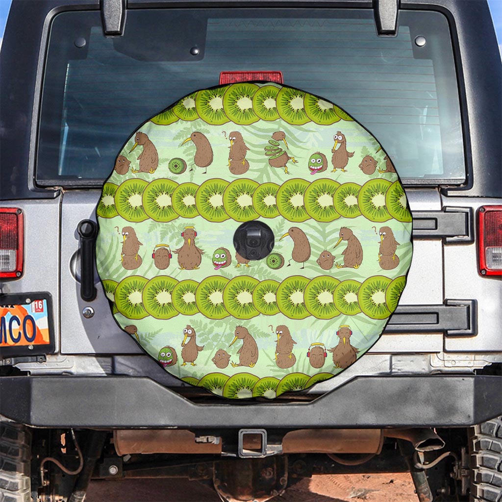 New Zealand Kiwi Fruit Witty Kiwi Bird Spare Tire Cover DT02 Green - Polynesian Pride