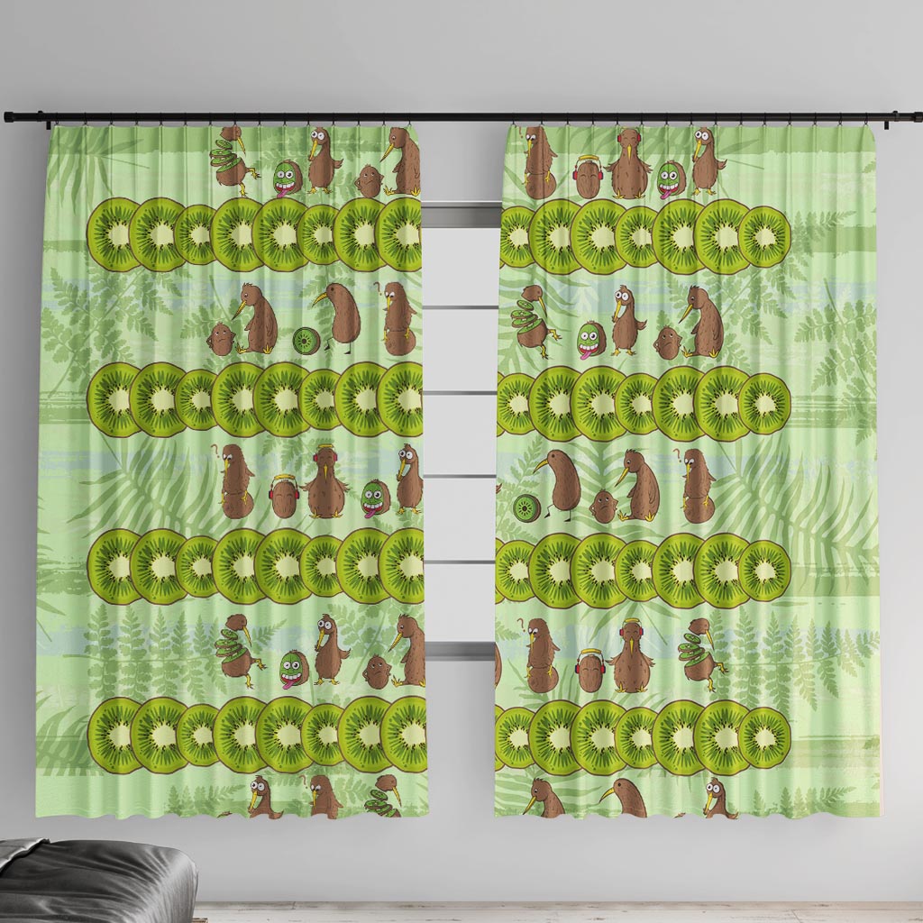 New Zealand Kiwi Fruit Witty Kiwi Bird Window Curtain