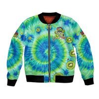 Just a Girl Who Loves Kiwis Bomber Jacket New Zealand Tie Dye DT02 Unisex Green - Polynesian Pride
