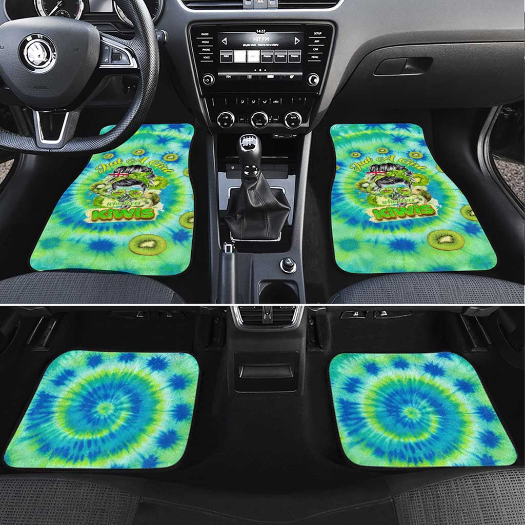 Just a Girl Who Loves Kiwis Car Mats New Zealand Tie Dye DT02 Set 4pcs Green - Polynesian Pride
