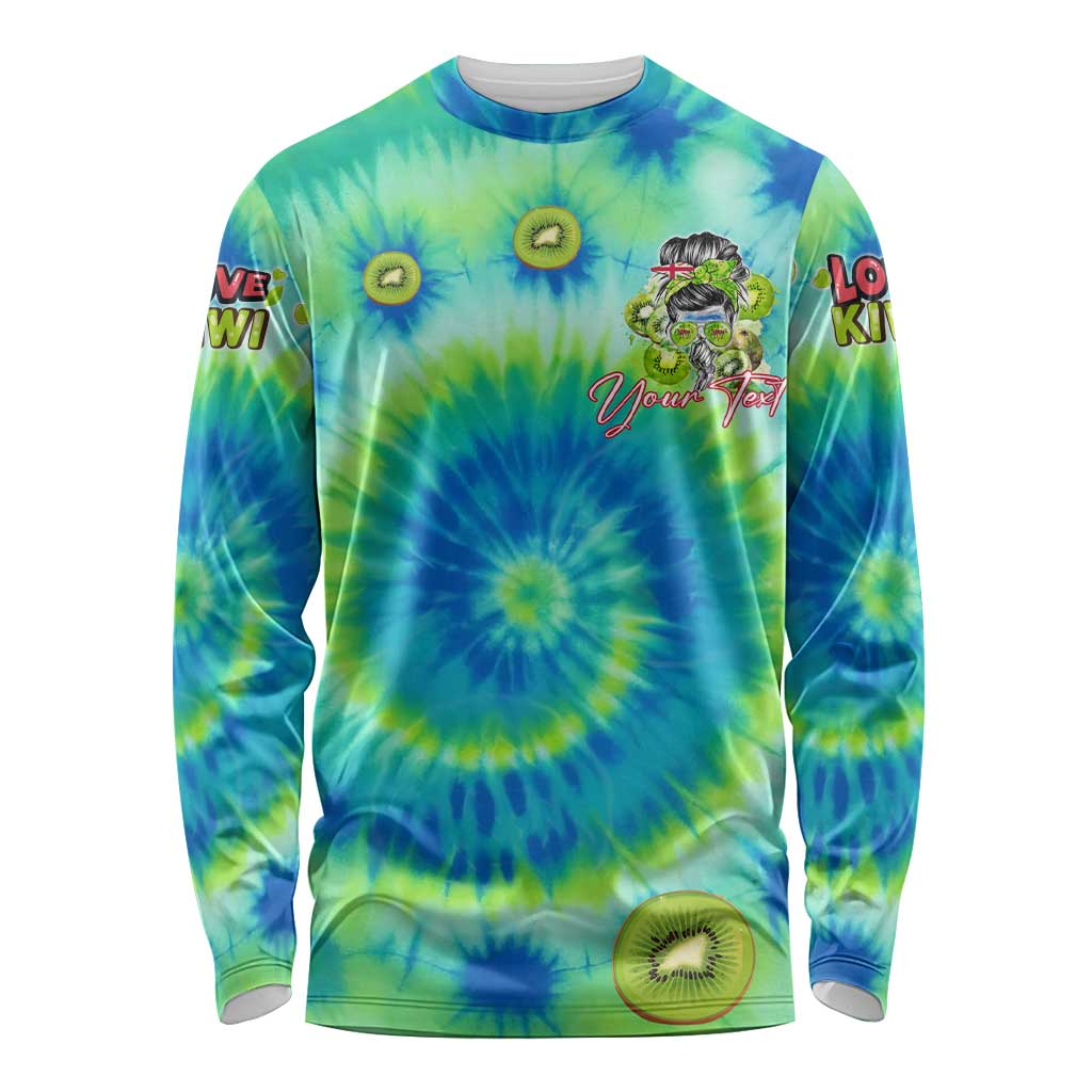 Just a Girl Who Loves Kiwis Long Sleeve Shirt New Zealand Tie Dye DT02 Unisex Green - Polynesian Pride
