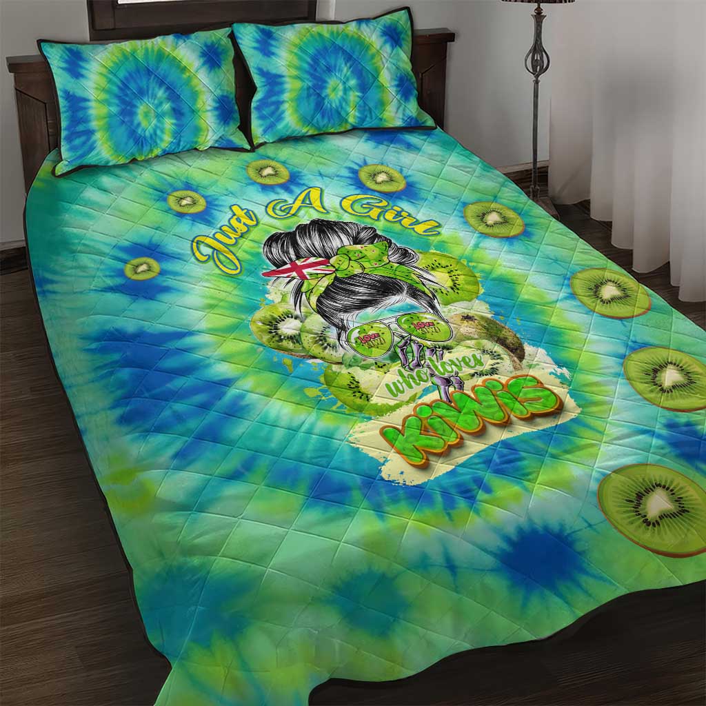 Just a Girl Who Loves Kiwis Quilt Bed Set New Zealand Tie Dye DT02 Green - Polynesian Pride