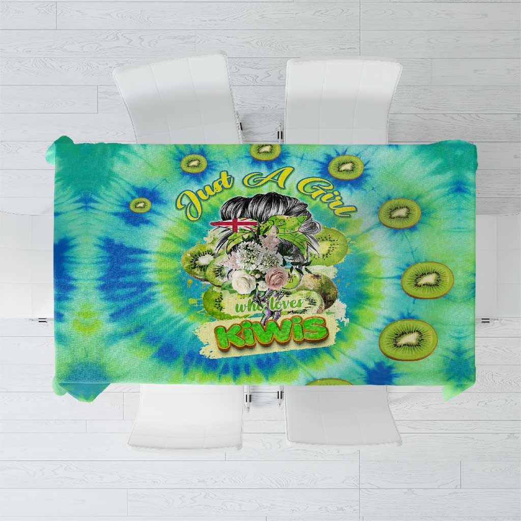 Just a Girl Who Loves Kiwis Tablecloth New Zealand Tie Dye DT02 Green - Polynesian Pride