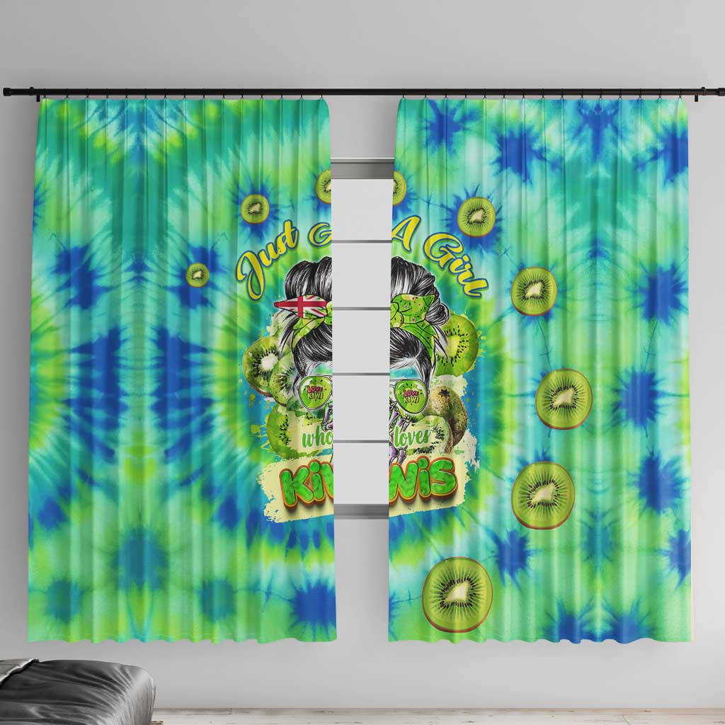 Just a Girl Who Loves Kiwis Window Curtain New Zealand Tie Dye DT02 With Hooks Green - Polynesian Pride