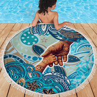 Hand In Hand Father's Day Polynesian Beach Blanket Tribal Flower Pattern DT02 - Polynesian Pride