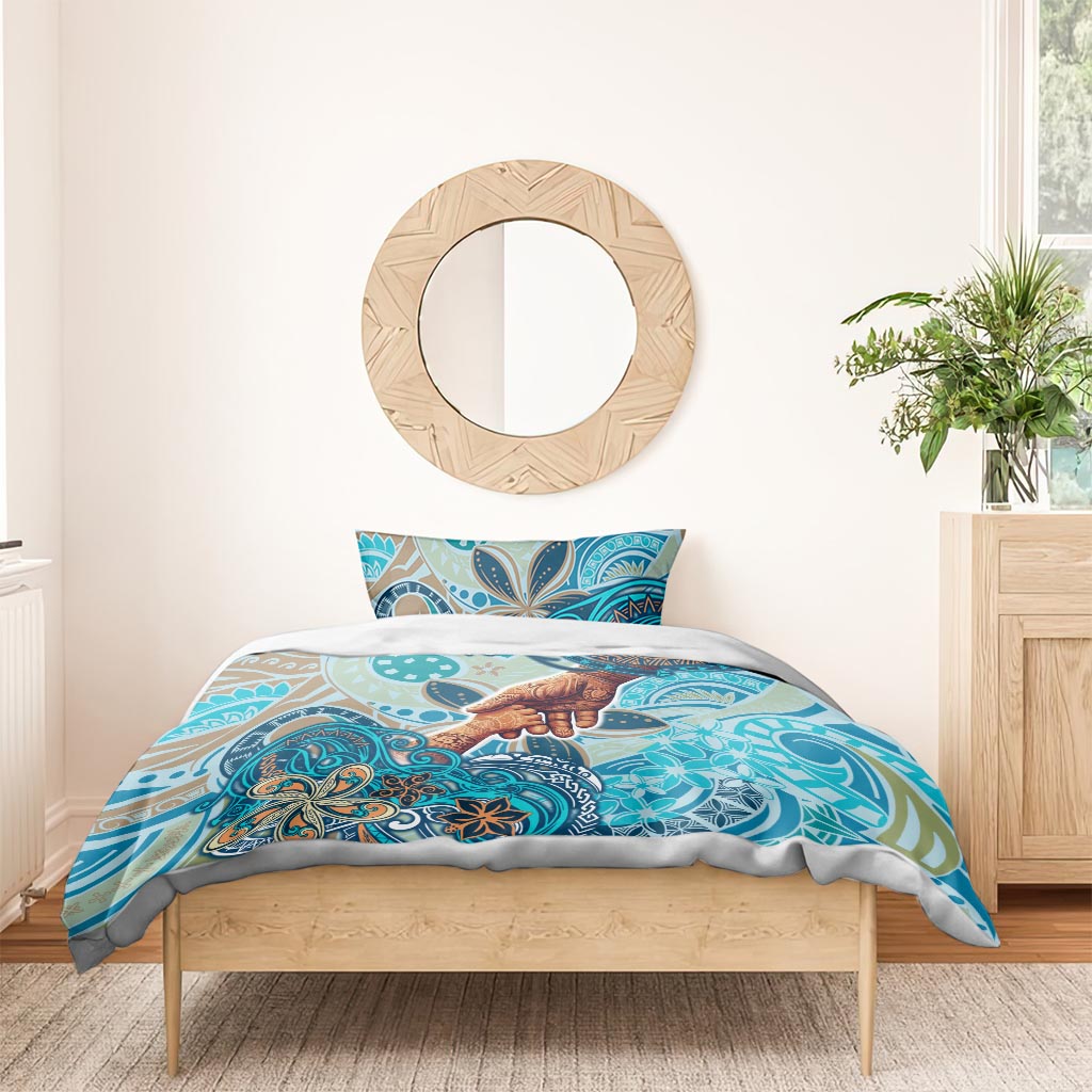 Hand In Hand Father's Day Polynesian Bedding Set Tribal Flower Pattern DT02 - Polynesian Pride