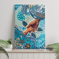 Hand In Hand Father's Day Polynesian Canvas Wall Art Tribal Flower Pattern DT02 - Polynesian Pride
