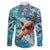 Hand In Hand Father's Day Polynesian Family Matching Long Sleeve Bodycon Dress and Hawaiian Shirt Tribal Flower Pattern