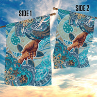 Hand In Hand Father's Day Polynesian Garden Flag Tribal Flower Pattern DT02 - Polynesian Pride