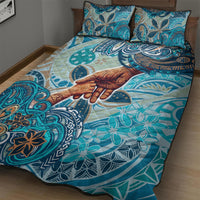 Hand In Hand Father's Day Polynesian Quilt Bed Set Tribal Flower Pattern DT02 - Polynesian Pride