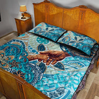 Hand In Hand Father's Day Polynesian Quilt Bed Set Tribal Flower Pattern DT02 - Polynesian Pride