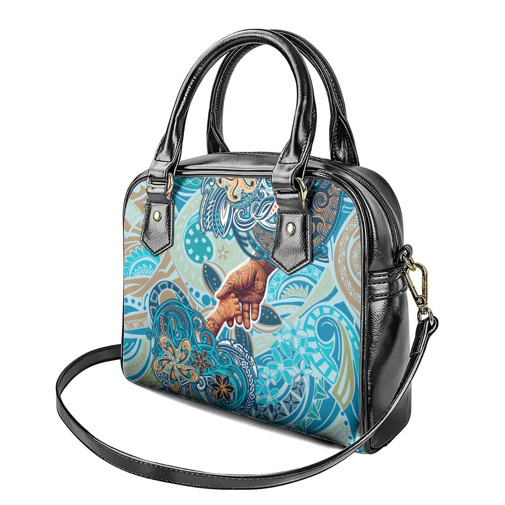 Hand In Hand Father's Day Polynesian Shoulder Handbag Tribal Flower Pattern DT02 - Polynesian Pride