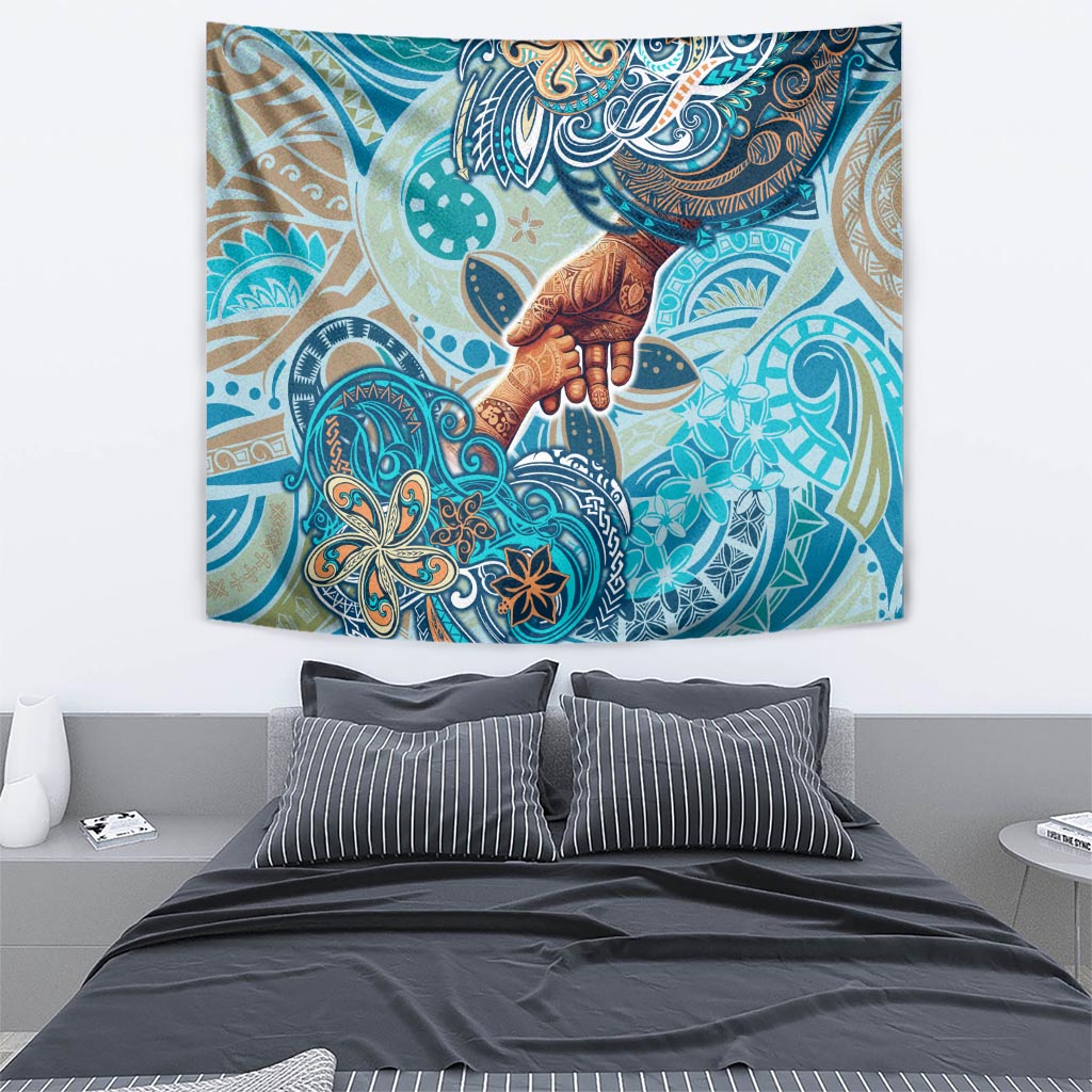 Hand In Hand Father's Day Polynesian Tapestry Tribal Flower Pattern DT02 - Polynesian Pride
