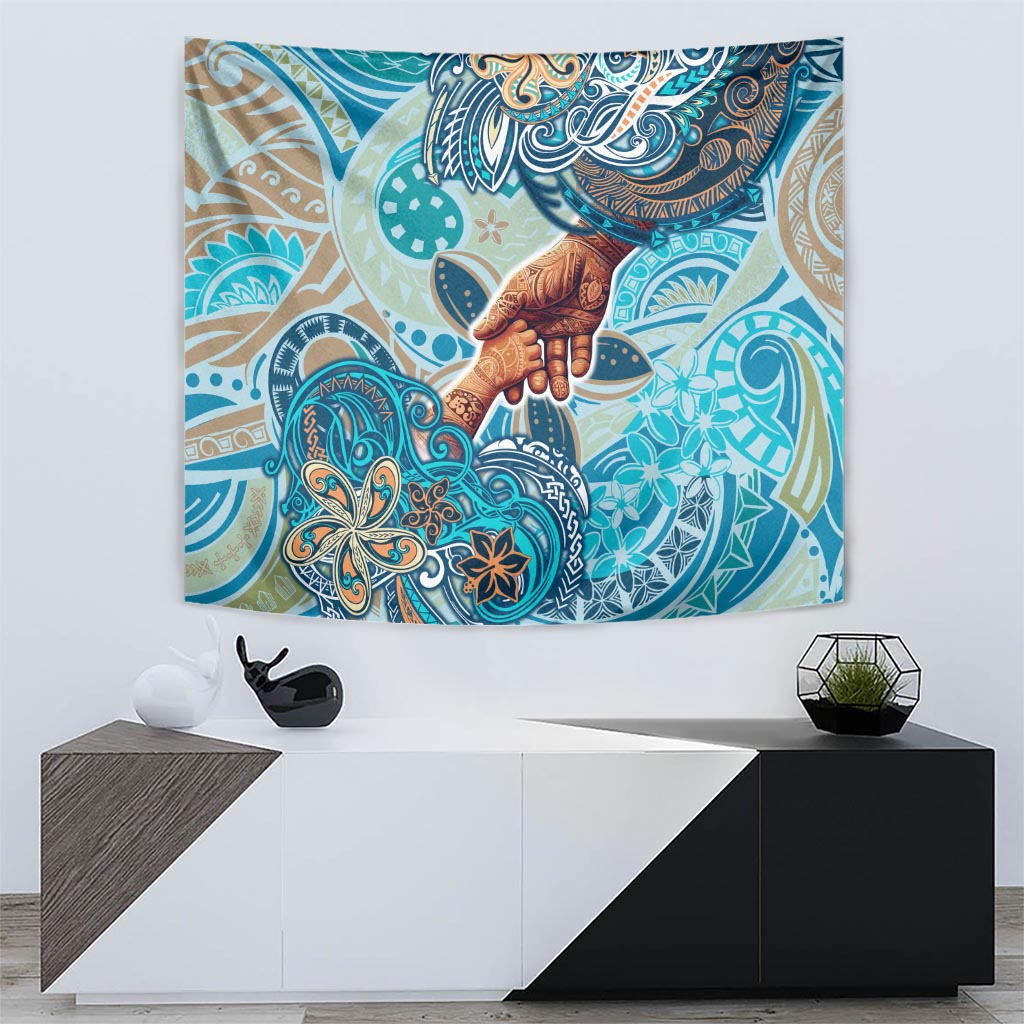 Hand In Hand Father's Day Polynesian Tapestry Tribal Flower Pattern DT02 - Polynesian Pride