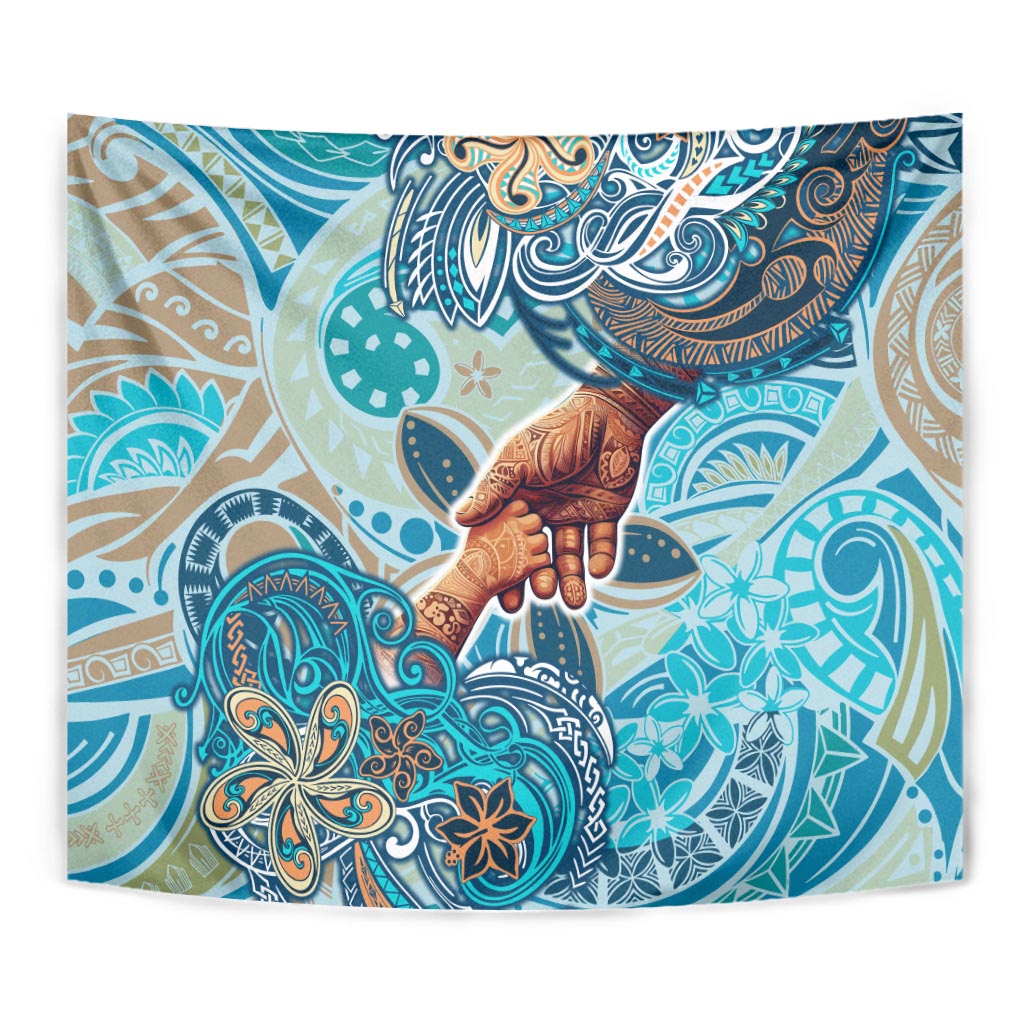 Hand In Hand Father's Day Polynesian Tapestry Tribal Flower Pattern DT02 - Polynesian Pride