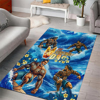 Hawaii Father's Day Area Rug The Surfing Dad Polynesian Tattoo DT02 - Polynesian Pride
