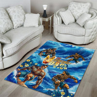 Hawaii Father's Day Area Rug The Surfing Dad Polynesian Tattoo DT02 - Polynesian Pride