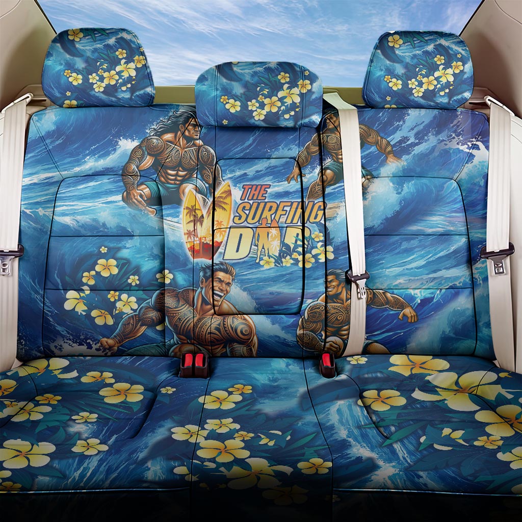 Hawaii Father's Day Back Car Seat Cover The Surfing Dad Polynesian Tattoo DT02 One Size Blue - Polynesian Pride