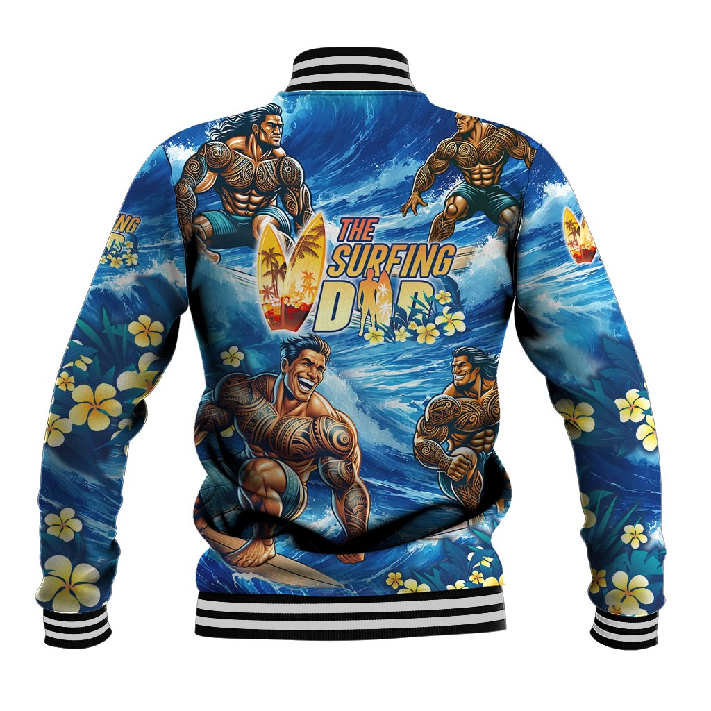 Hawaii Father's Day Baseball Jacket The Surfing Dad Polynesian Tattoo DT02 - Polynesian Pride