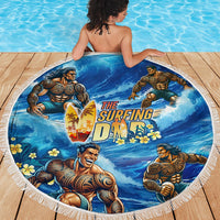 Hawaii Father's Day Beach Blanket The Surfing Dad Polynesian Tattoo DT02 - Polynesian Pride