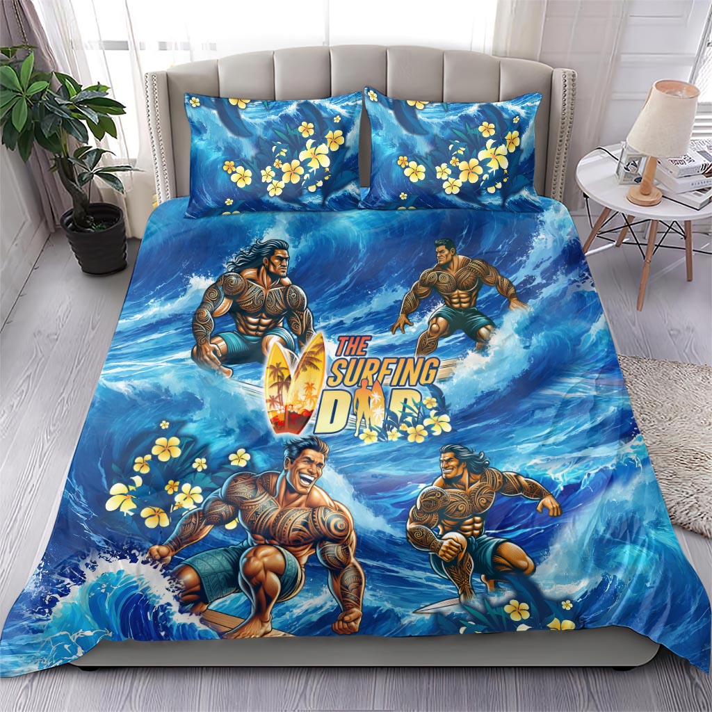 Hawaii Father's Day Bedding Set The Surfing Dad Polynesian Tattoo DT02 - Polynesian Pride