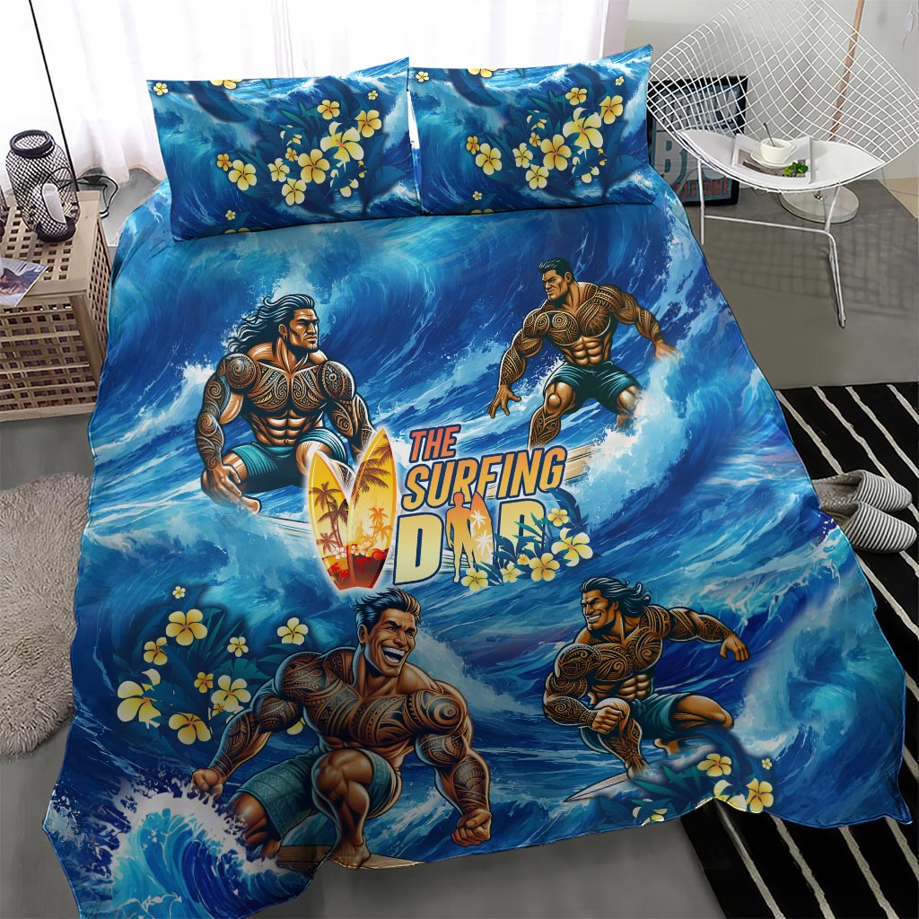 Hawaii Father's Day Bedding Set The Surfing Dad Polynesian Tattoo DT02 - Polynesian Pride