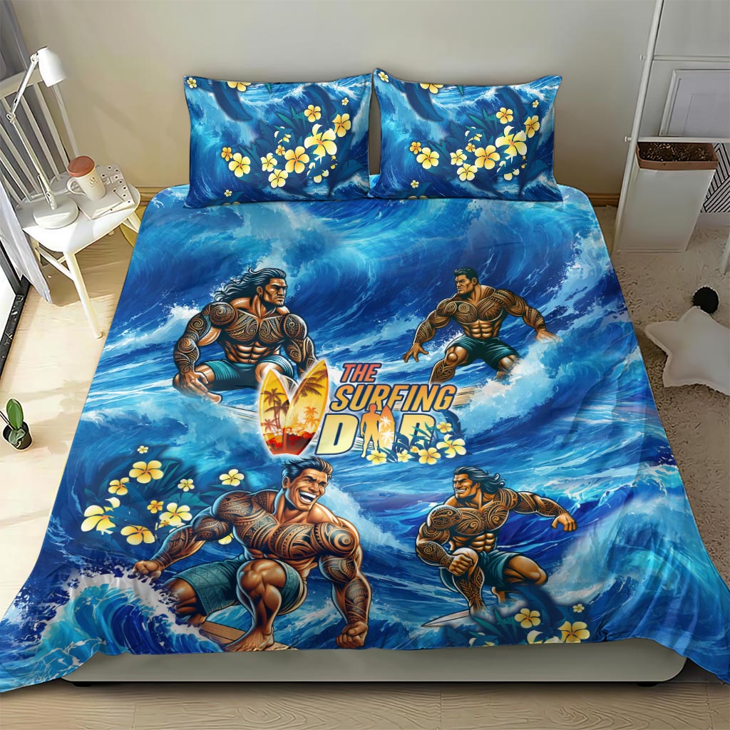 Hawaii Father's Day Bedding Set The Surfing Dad Polynesian Tattoo DT02 - Polynesian Pride