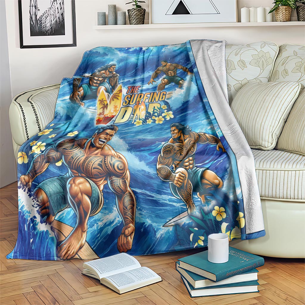 Hawaii Father's Day Blanket The Surfing Dad Polynesian Tattoo