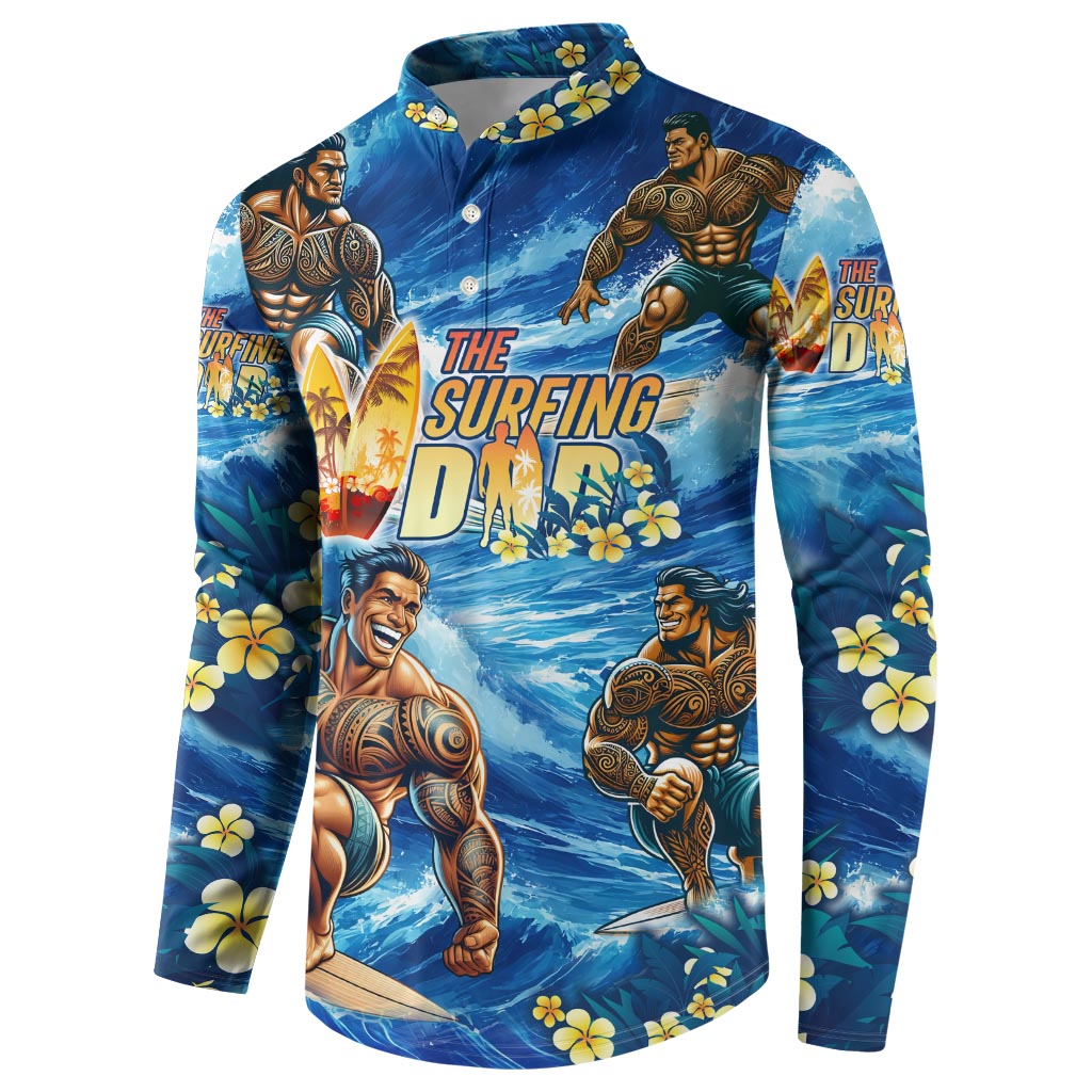 Hawaii Father's Day Button Sweatshirt The Surfing Dad Polynesian Tattoo DT02 - Polynesian Pride