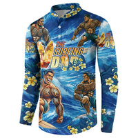 Hawaii Father's Day Button Sweatshirt The Surfing Dad Polynesian Tattoo DT02 - Polynesian Pride