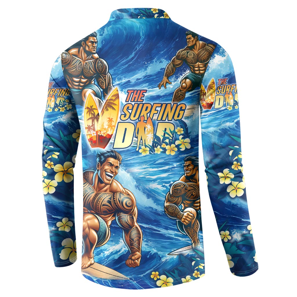 Hawaii Father's Day Button Sweatshirt The Surfing Dad Polynesian Tattoo DT02 - Polynesian Pride