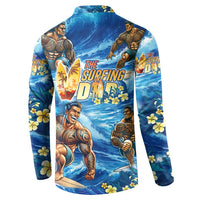 Hawaii Father's Day Button Sweatshirt The Surfing Dad Polynesian Tattoo DT02 - Polynesian Pride