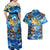 Hawaii Father's Day Couples Matching Off Shoulder Maxi Dress and Hawaiian Shirt The Surfing Dad Polynesian Tattoo