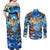 Hawaii Father's Day Couples Matching Off Shoulder Maxi Dress and Long Sleeve Button Shirt The Surfing Dad Polynesian Tattoo